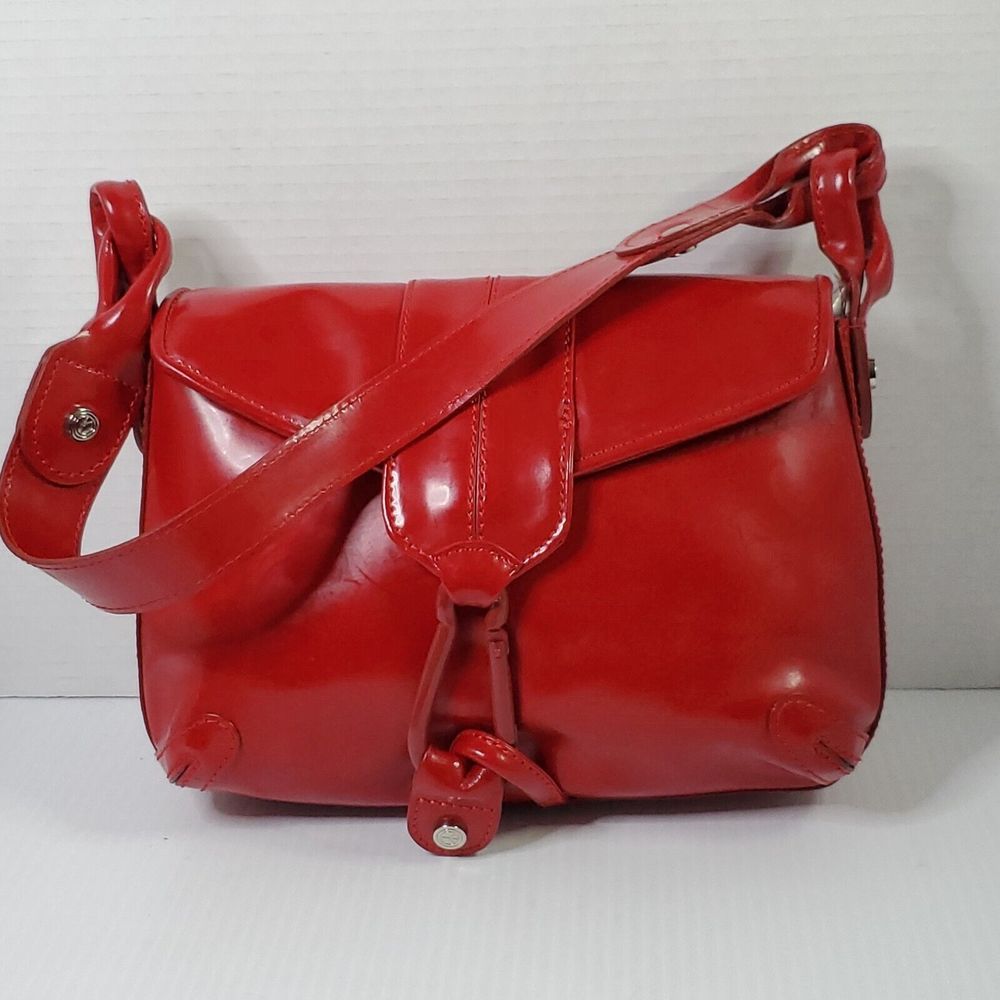 Donald J. Pliner Red Leather Shoulder Bag